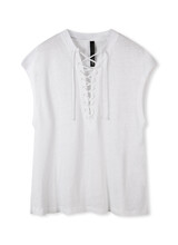 10Days Front Tie Top Linen White