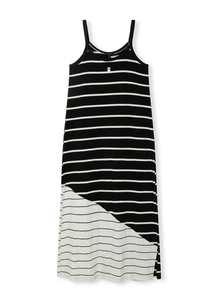 10Days Strappy Dress Mix Stripes Black/Oat