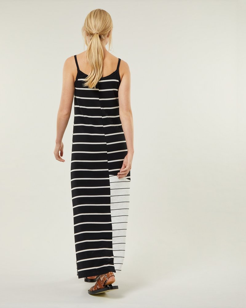 10Days Strappy Dress Mix Stripes Black/Oat