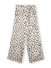 10Days Satin Wide Pants Painted Dots Light Safari