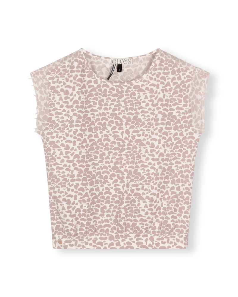 10Days Voile Tee Leopard Ecru