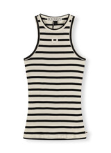 10Days Tank Top Rib Stripe Ecru/Black