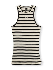 10Days Tank Top Rib Stripe Ecru/Black