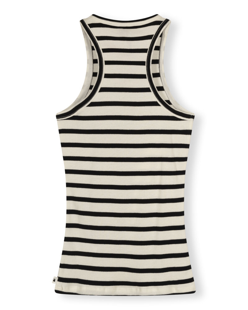 10Days Tank Top Rib Stripe Ecru/Black