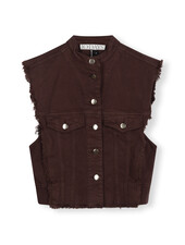 10Days Cropped Twill Gilet Aubergine