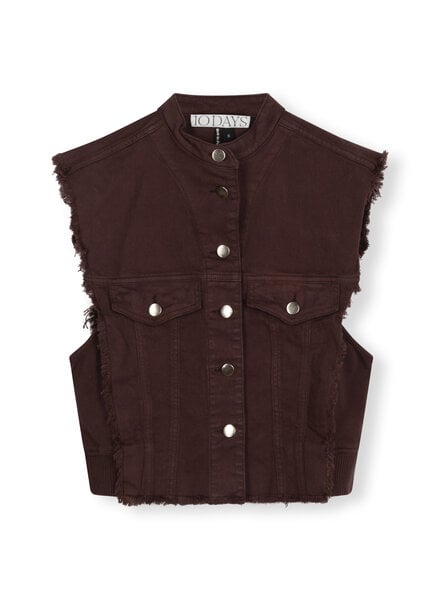 10Days Cropped Twill Gilet Aubergine