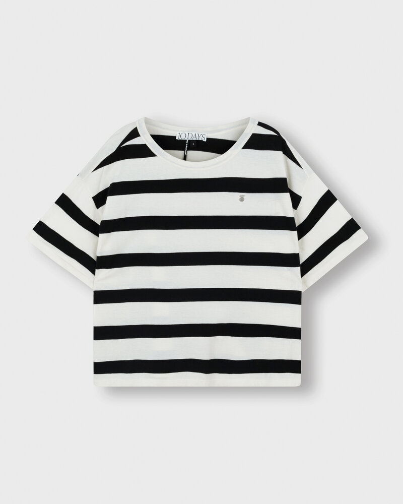 10Days Oversized Tee Stripes White/Black