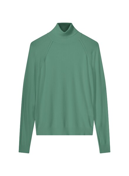 Summum Woman Turtle Neck Sweater Basic Knit Jade