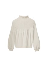 Summum Woman Smocked Sweater Basic Knit Ivory