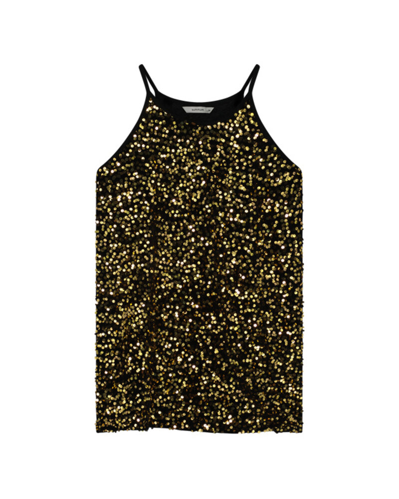 Summum Woman Singlet Sequins Velour Black