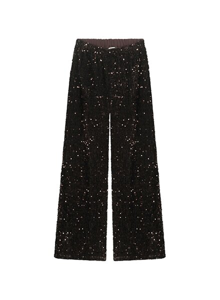 Summum Woman Pants Sequins Velour Cherry