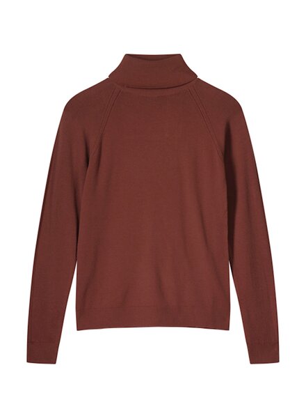 Summum Woman Turtle Neck Sweater Basic Knit Cherry