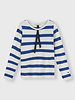 10Days Longsleeve Tee Bow Stripe Ecru/Electric Blue