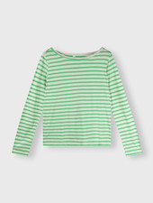 10Days Longsleeve Tee Stripes Ecru/Apple Green