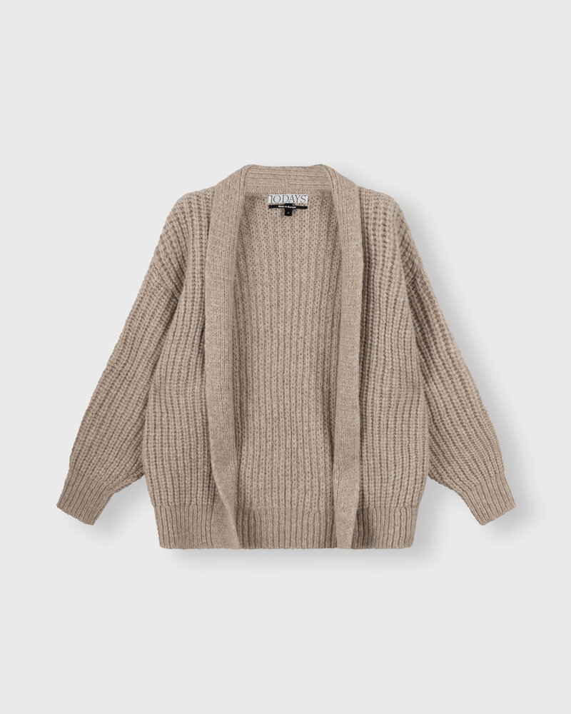 10Days Chunky Knit Cardigan Sepia Melee