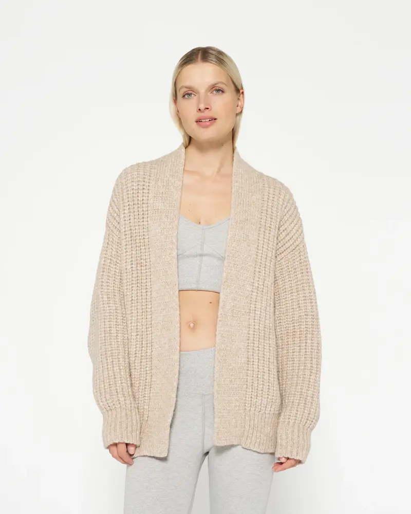 10Days Chunky Knit Cardigan Sepia Melee