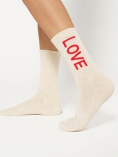 10Days Long Socks LOVE Soft White