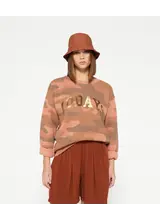 10Days Statement Sweater Camo Saddle Brown