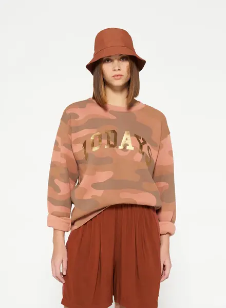 10Days Statement Sweater Camo Saddle Brown