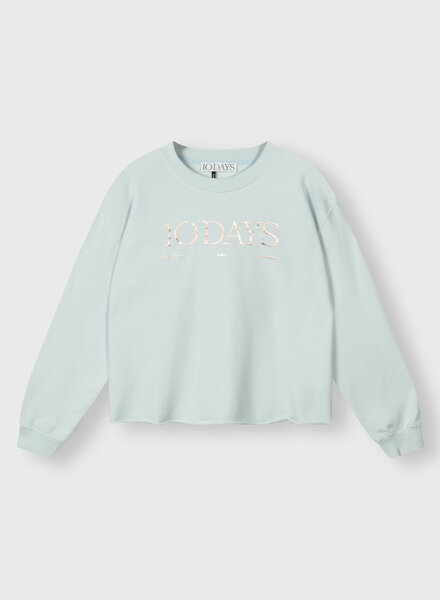 10Days Raw Edge Logo Sweater Sea Foam