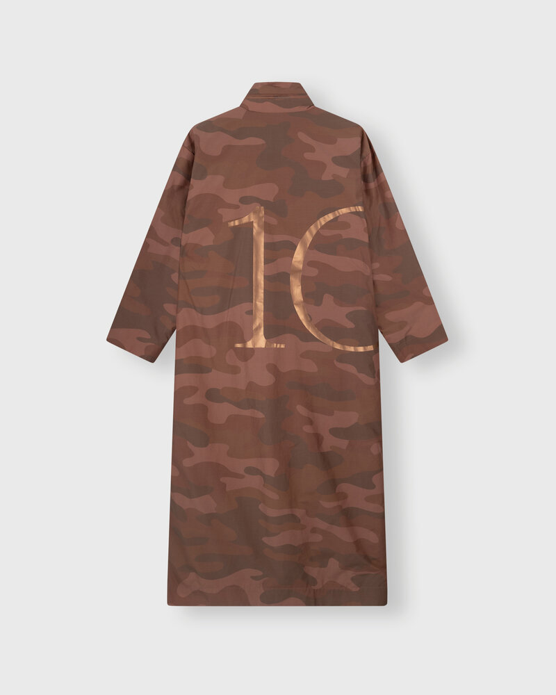 10Days Camo Long Coat Saddle Brown