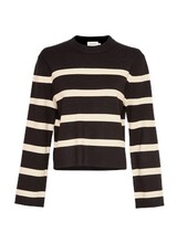 Moss Copenhagen Ginnette East Pullover Stripe Black/Oatmeal