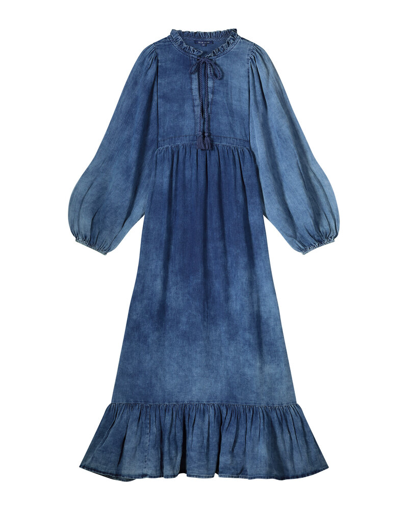 Summum Woman Dress Blue Daze Cotton Sateen Indigo