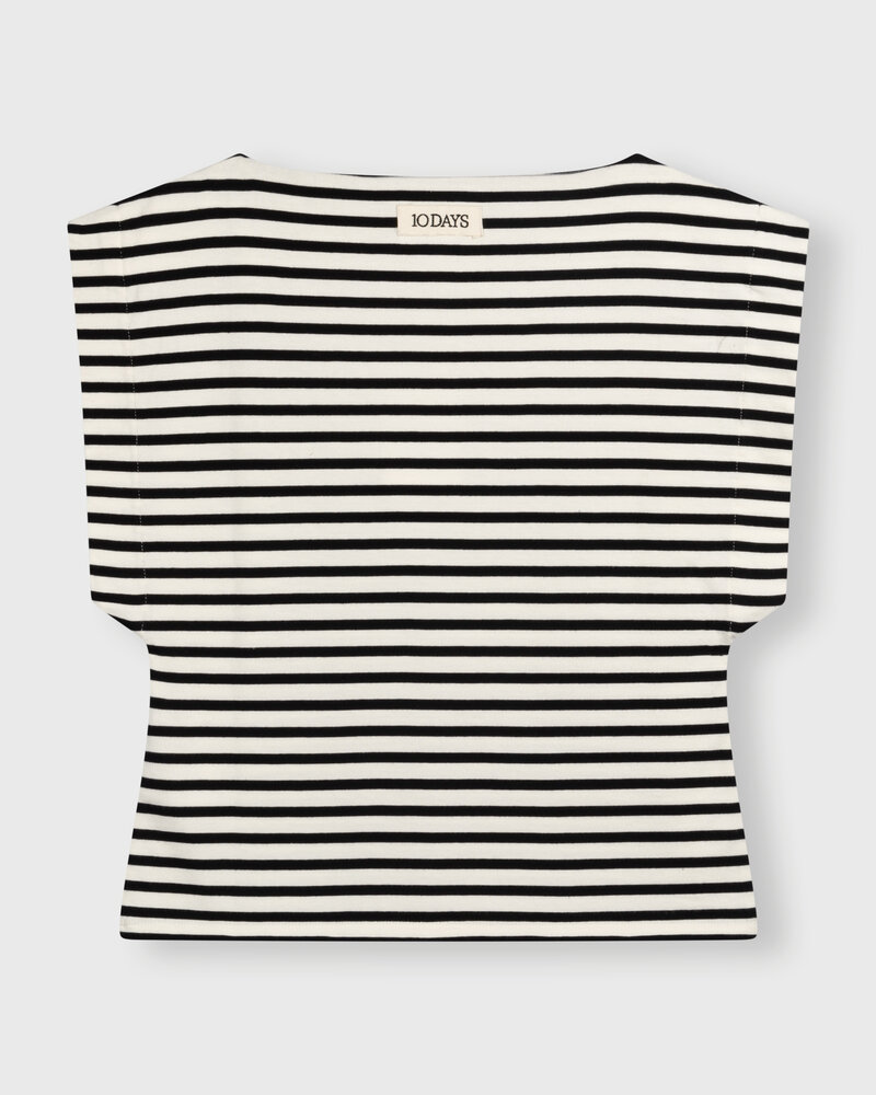 10Days Squared Proud Tee Stripes Ecru/Black