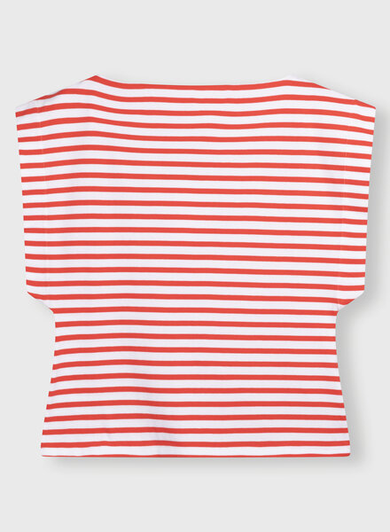 10Days Squared Proud Tee Stripes White/Poppy Red