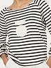 10Days Cropped Icon Sweater Stripe Ecru/Black