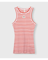 10Days Tank Top Rib Stripes White/Poppy Red