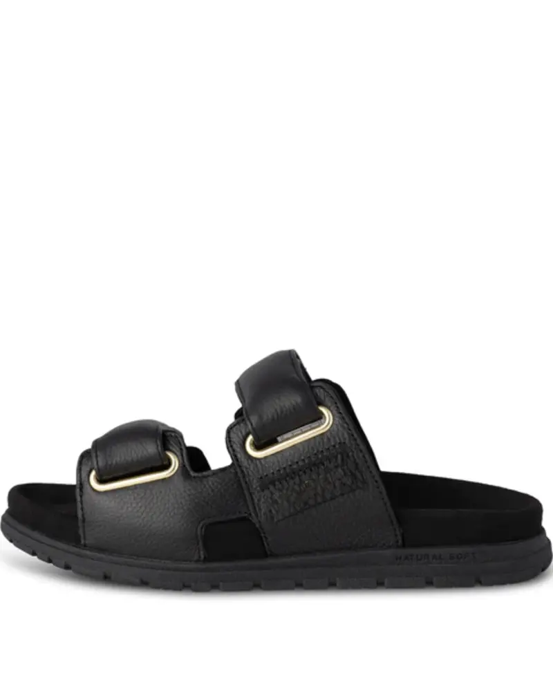 Woden Lisa Leather Sandal Black