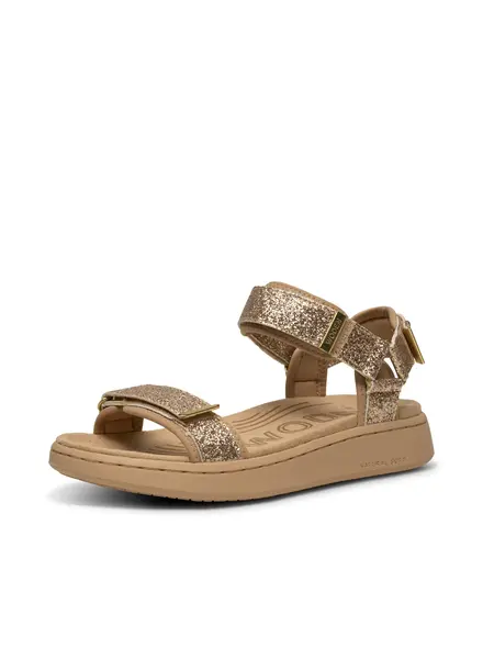 Woden Line Glitter Sandal Coffee Cream