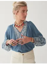 Maison Hotel Sandrine Blouse French Blue