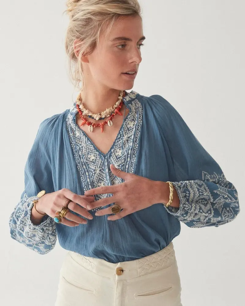 Maison Hotel Sandrine Blouse French Blue