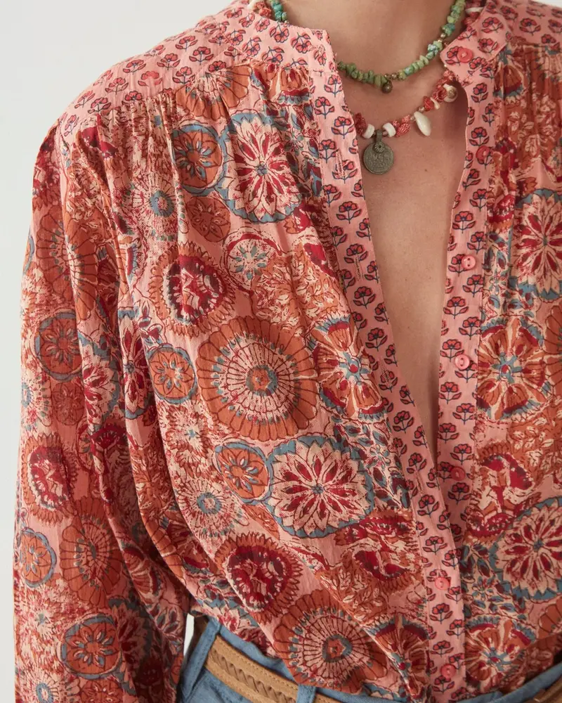 Maison Hotel Beatrice Blouse Rust Flamingo