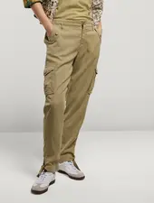 Summum Woman Cargo Pants Breezy Tencel Green Lentil