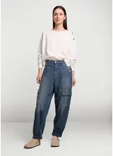 Summum Woman Cargo Jeans Stripe Denim