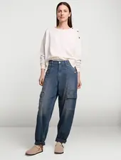 Summum Woman Cargo Jeans Stripe Denim