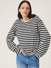 Moss Copenhagen Bahara Pullover Stripe Offwhite/Black