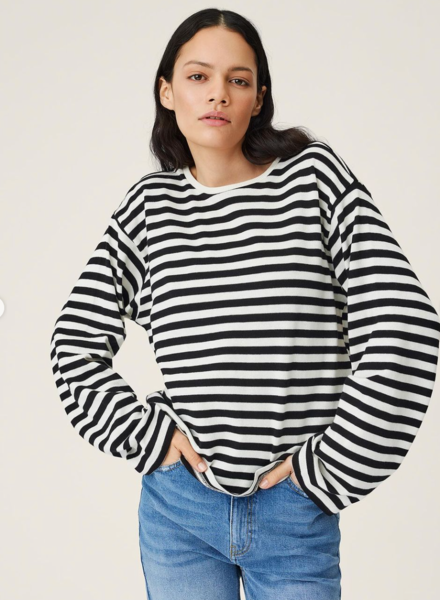 Moss Copenhagen Bahara Pullover Stripe Offwhite/Black