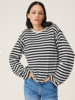 Moss Copenhagen Bahara Pullover Stripe Offwhite/Black