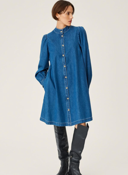 Moss Copenhagen Shayla Shirt Dress Mid Blue