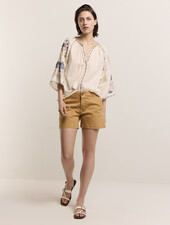 Summum Woman Chino Short Twill Soft Camel