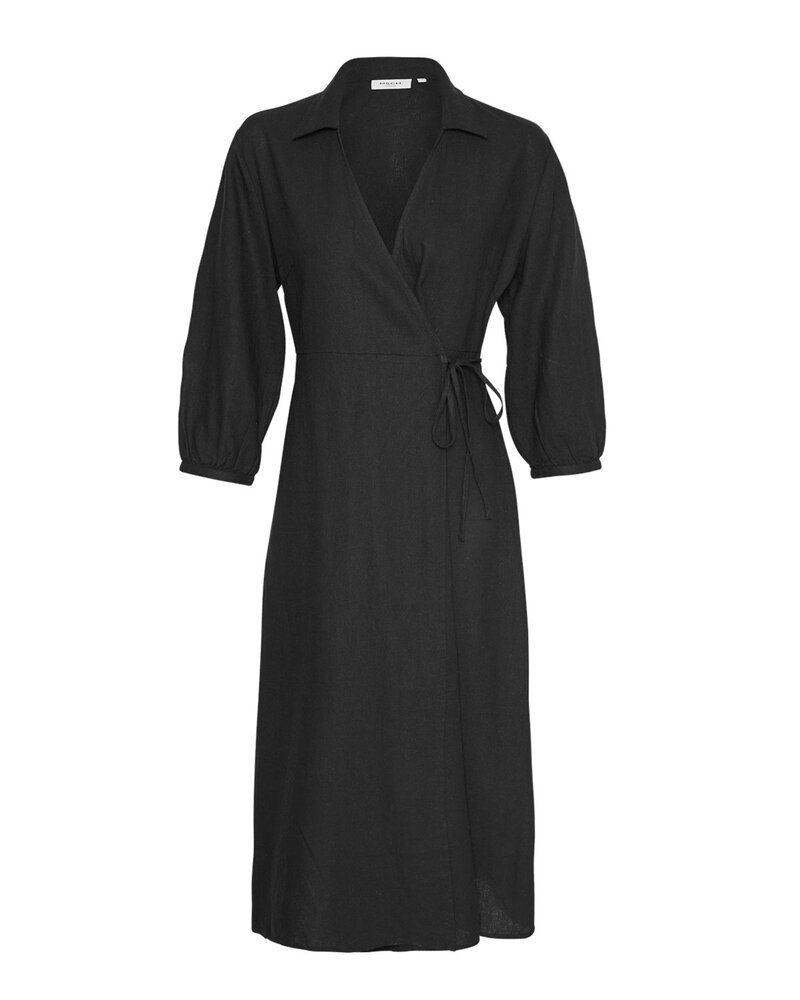 Moss Copenhagen Jovene Ginia Wrap Dress Black