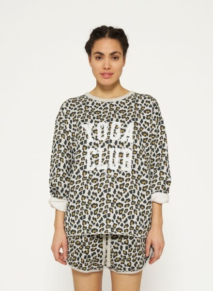 10Days Raw Edge Statement Sweater Leopard Light Grey