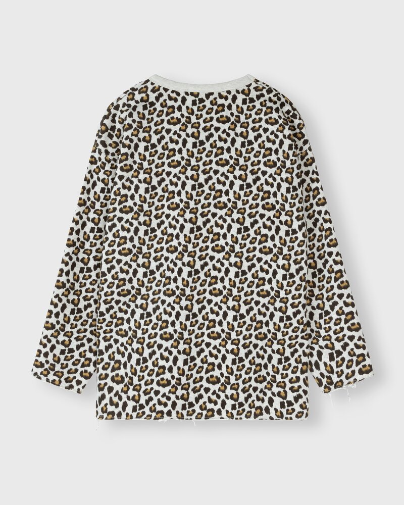 10Days Raw Edge Statement Sweater Leopard Light Grey
