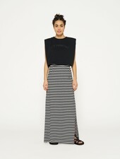 10Days Long Skirt Stripes Black/Ecru