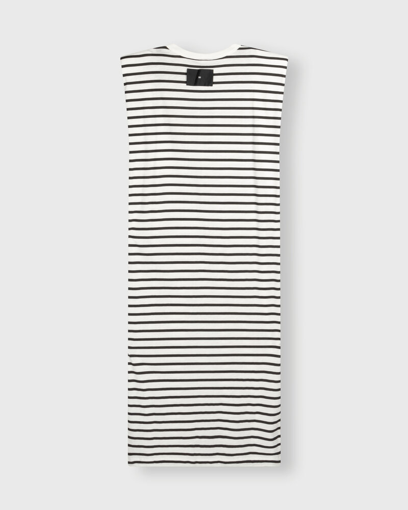 10Days Padded Tee Dress Stripes Ecru/Black