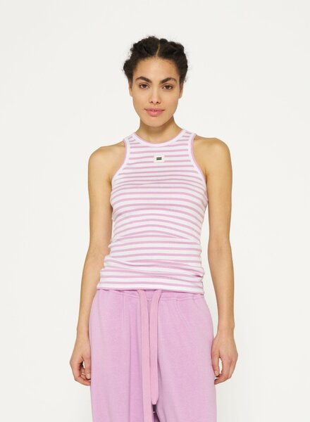 10Days Tanktop Rib Stripes Ecru/Violet